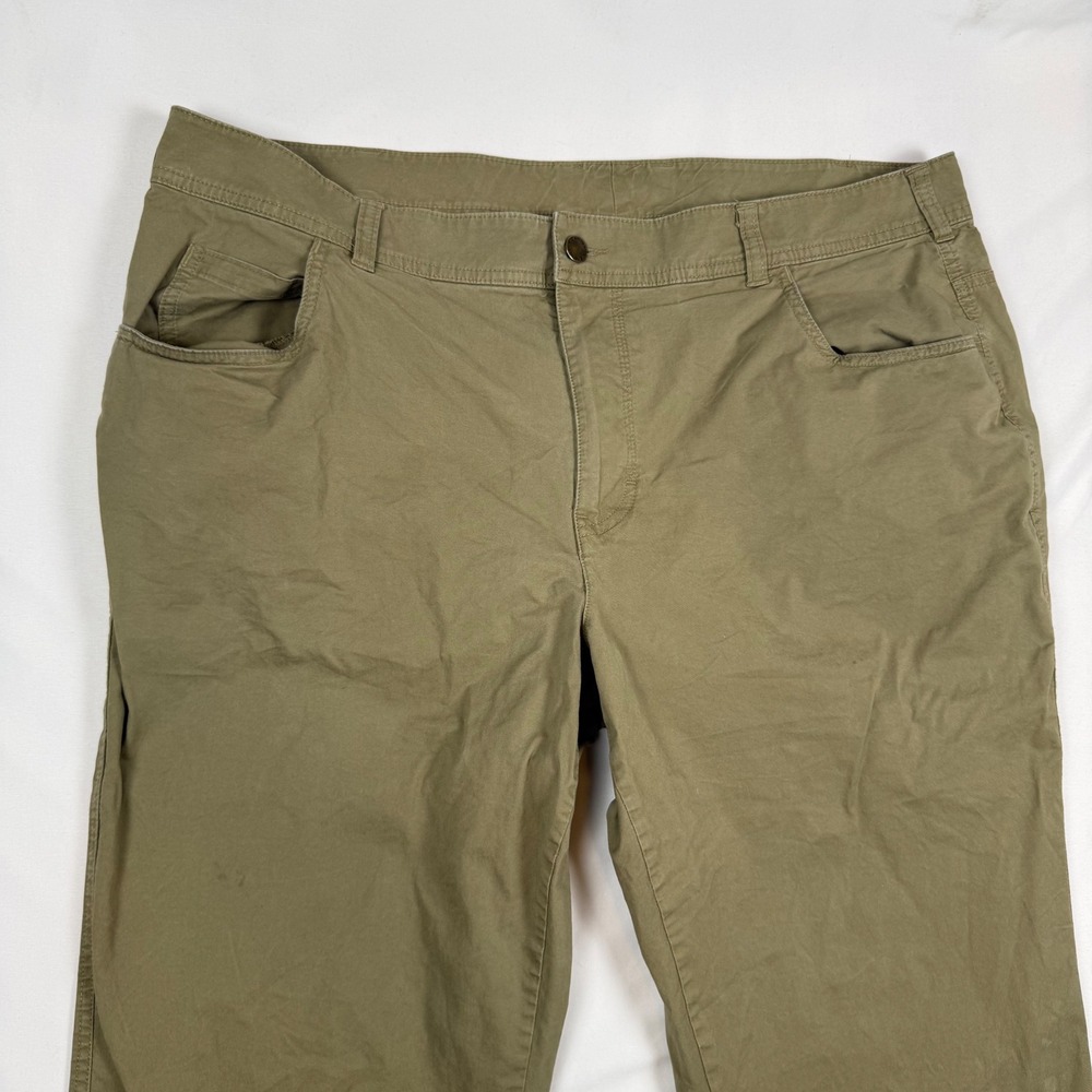 Columbia Mens 40x30 Regular Fit Stretch Casual Pants Khaki Green AM0449